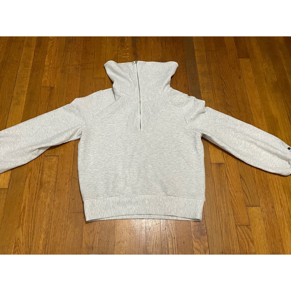 CALIA by Carrie Underwood Gray Funnel Neck Quarter Zip Sweatshirt S WAX31273